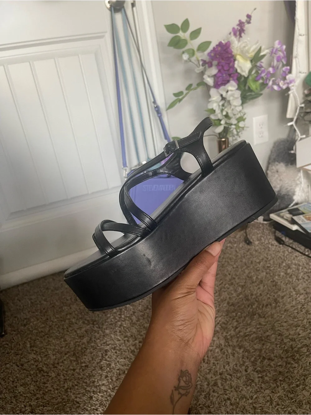 Madden Girl Black Platform Strappy Sandals